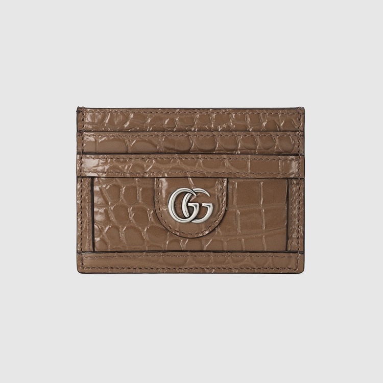 751979.EZIBG.2351.001.080.0000.Light Crocodile card case with Double G
